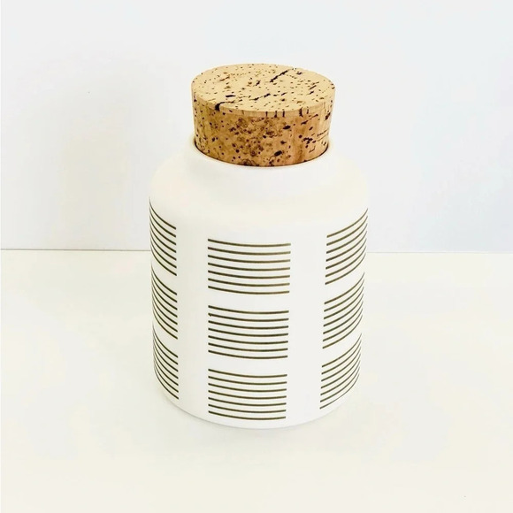 The Granite Seed Jar Cork Top Porcelain Vase Storage Kitchen - Picture 1 of 4